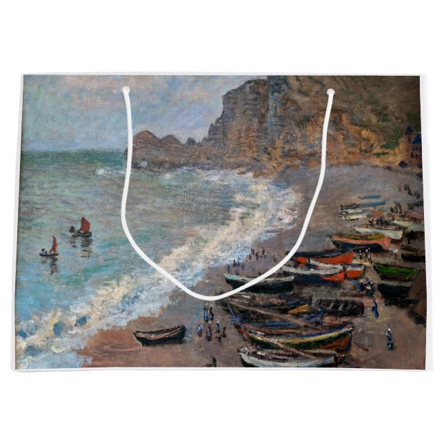Grand Sac Cadeau Claude Monet - La plage d'Etretat (Devant)