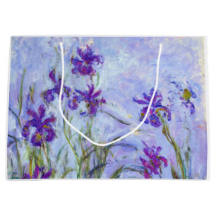 Grand Sac Cadeau Claude Monet - Lilac Irises / Iris Mauves