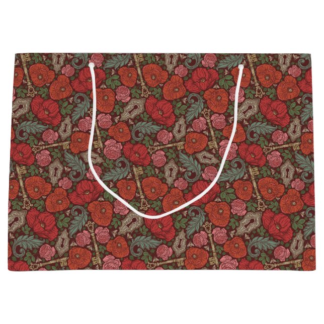 Grand Sac Cadeau Clé de serrure ancienne Steampunk victorienne Popp (Devant)