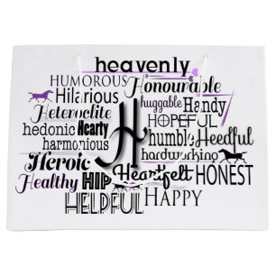 Grand Sac Cadeau Cloud Word Adjectif commençant par la lettre H