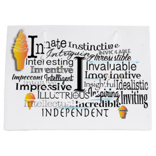 Grand Sac Cadeau Cloud Word Adjectif commençant par la lettre I