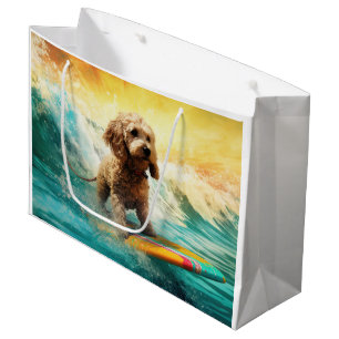 Grand Sac Cadeau Cockapoo Beach Surf Paining