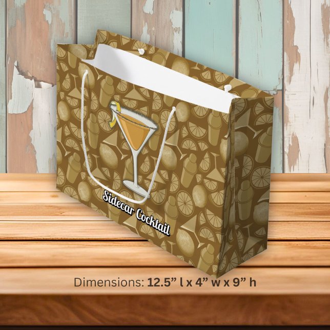 Grand Sac Cadeau Cocktail Sidecar (Créateur téléchargé)