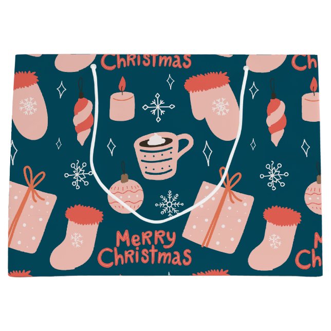 Grand Sac Cadeau Cocoa de Noël (Devant)