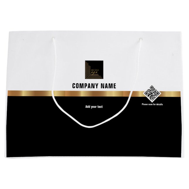 Grand Sac Cadeau Code QR de cadeau pour employé client professionne (Devant)