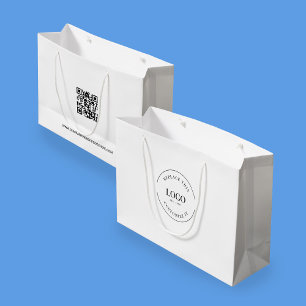 Grand Sac Cadeau Code QR Logo commercial Site de l'entreprise Perso