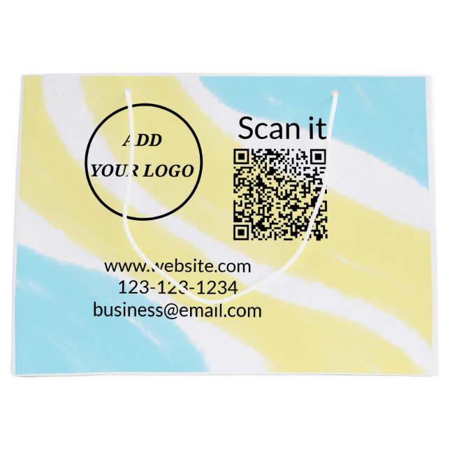 Grand Sac Cadeau Code QR minimal simple ajouter logo scanner code n (Devant)