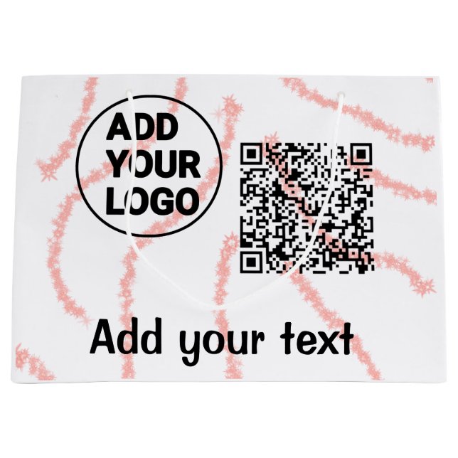 Grand Sac Cadeau Code QR simple minimal ajouter un logo nom du code (Devant)