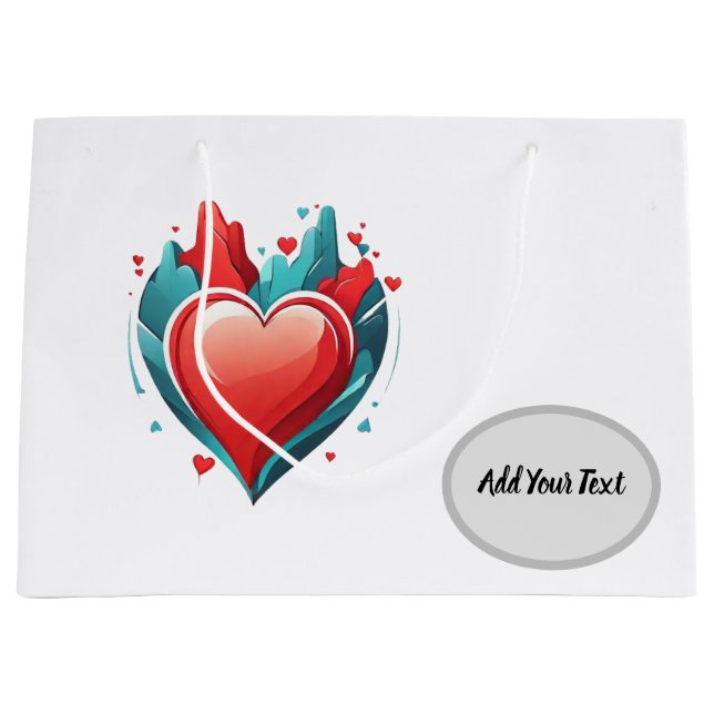 Grand Sac Cadeau Coeur (Devant)
