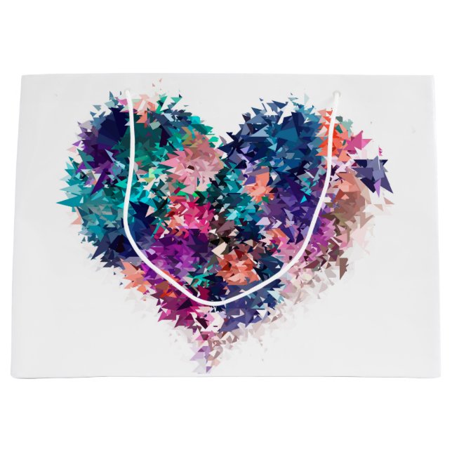 Grand Sac Cadeau coeur Abstrait (Devant)