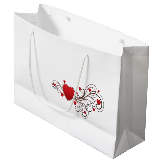 Grand Sac Cadeau Coeur défilé (Devant Angle)