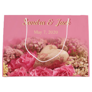 Grand Sac Cadeau Coeur et Fête de la mariée florale