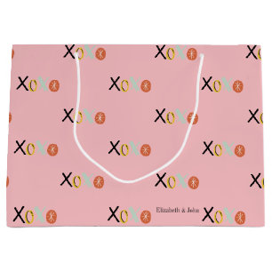 Grand Sac Cadeau Cœurs Colorés "XOXO" Saint-Valentin