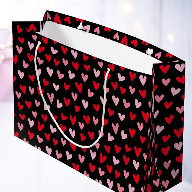 Grand Sac Cadeau Coeurs d'amour mignons rose Rouge Noir Valentines (Créateur téléchargé)