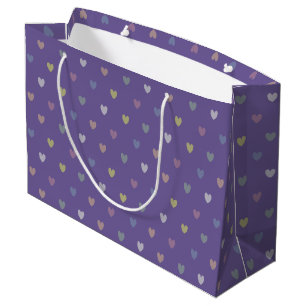 Grand Sac Cadeau Coeurs minuscules polka sur violet violet Ultra vi