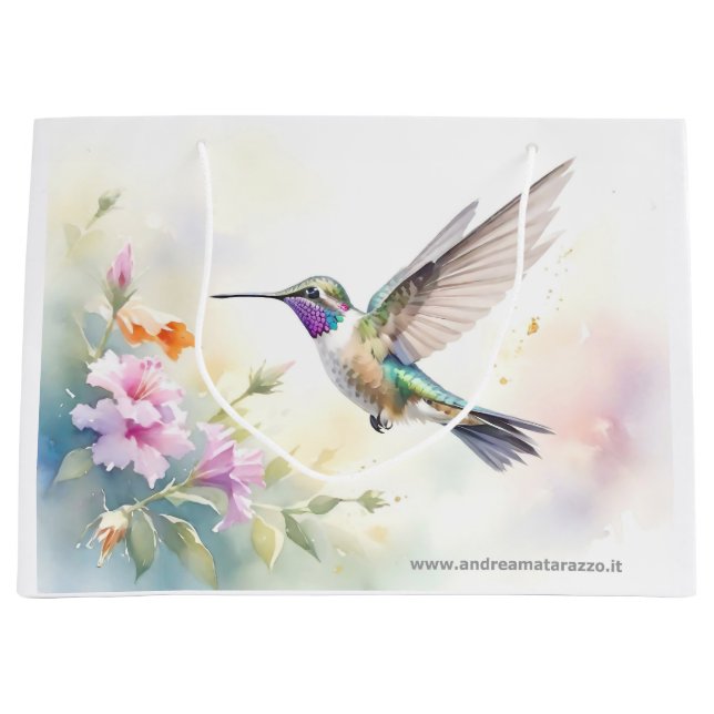 Grand Sac Cadeau Colibri (Devant)