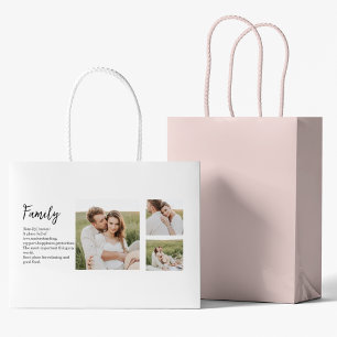 Grand Sac Cadeau Collage Couple Photo & Romantic Family Cadeau