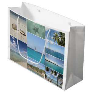 Grand Sac Cadeau Collage de photos des Caraïbes pittoresques