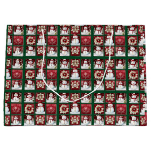 Grand Sac Cadeau Collage des neiges