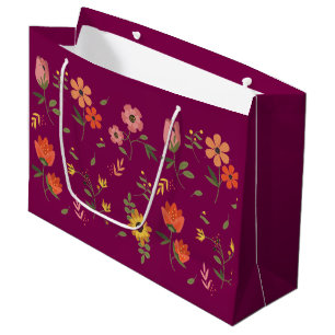 Grand Sac Cadeau collection de fleurs
