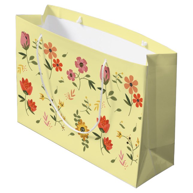 Grand Sac Cadeau collection de fleurs (Dos Angle)