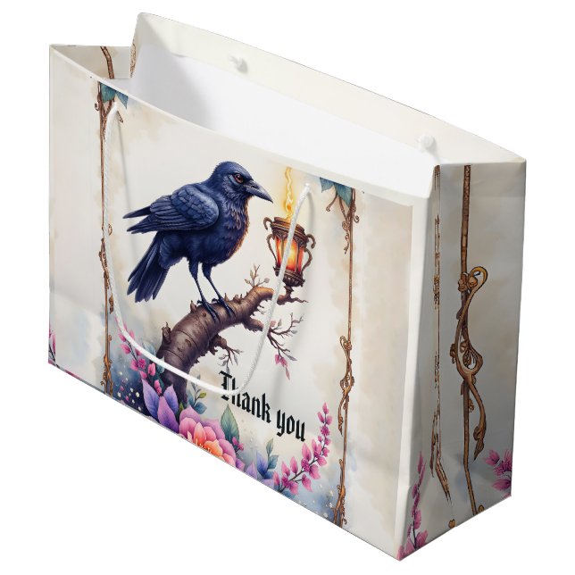 Grand Sac Cadeau Collection de mariage Enchanted Raven (Devant Angle)