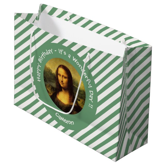 Grand Sac Cadeau Collection Leonardo da Vinci Mona Lisa (Devant Angle)