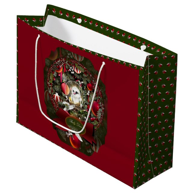 Grand Sac Cadeau Colombe bébé (Devant Angle)
