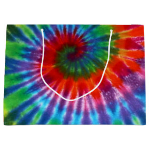 Grand Sac Cadeau Colorant de la cravate 60s de paix de hippie rétr