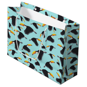 Grand Sac Cadeau Coloré Toucan Tropical Bird Motif