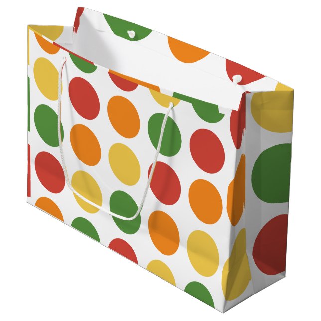 Grand Sac Cadeau Colorful Polka Dot Baby Shower Birthday (Devant Angle)