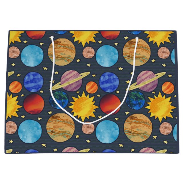 Grand Sac Cadeau Colorful Solar System (Devant)