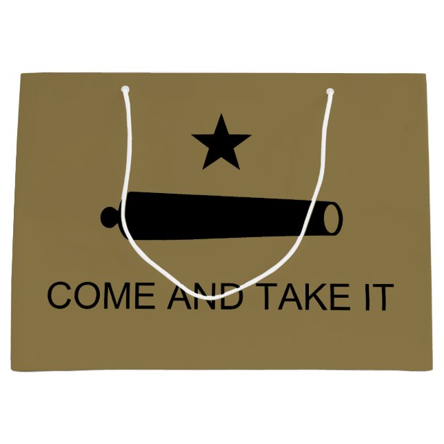 Grand Sac Cadeau Come & Take It ! Flag de Texas State (Devant)