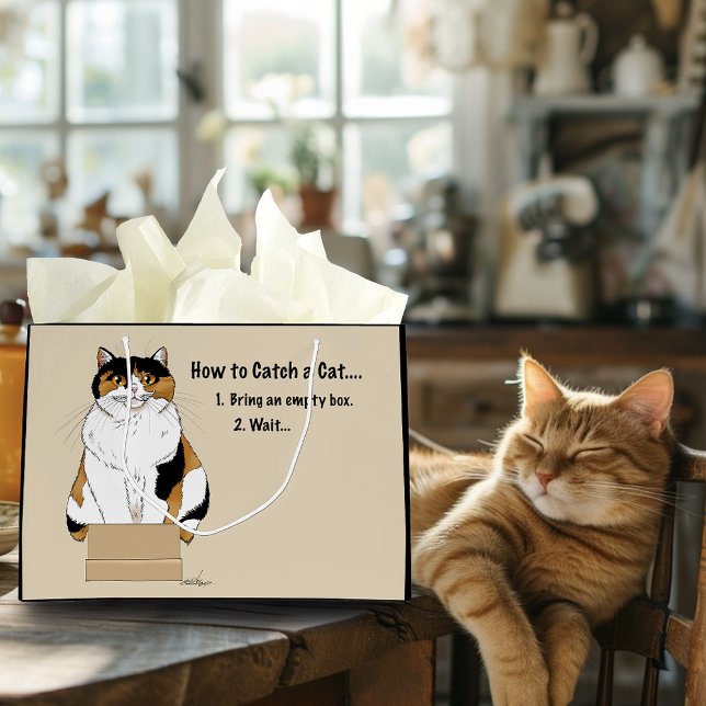 Grand Sac Cadeau Comment attraper un chat (Créateur téléchargé)