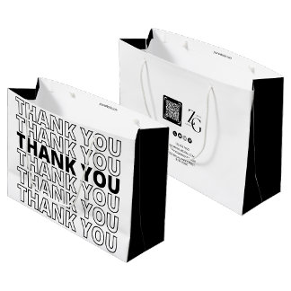 Grand Sac Cadeau Commerce De Merci Moderne Noir Et Blanc