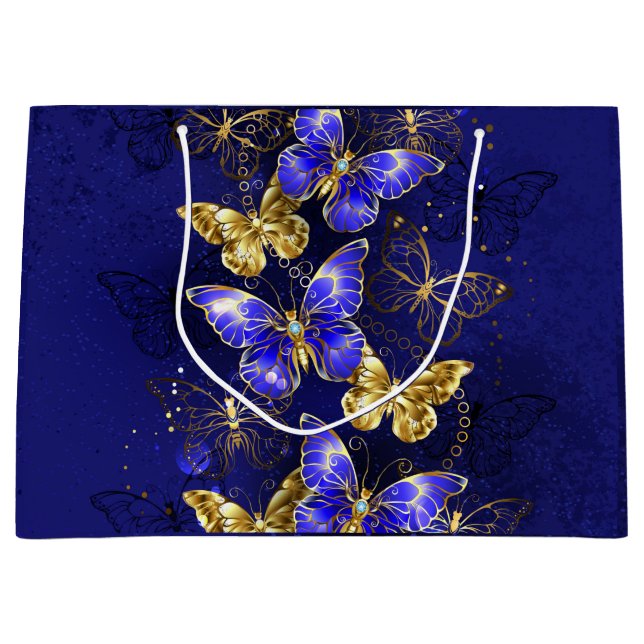 Grand Sac Cadeau Composition avec papillons Sapphire (Devant)