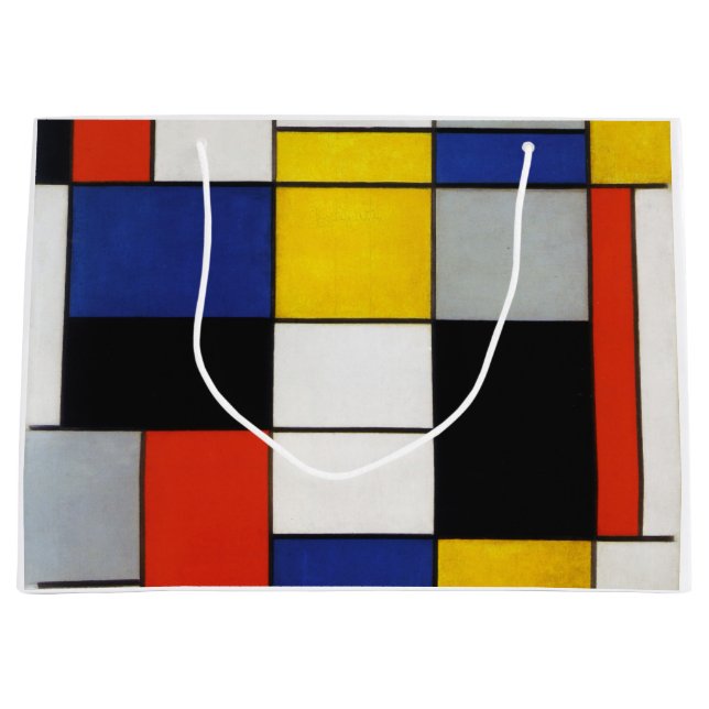 Grand Sac Cadeau Composition, Mondrian (Devant)
