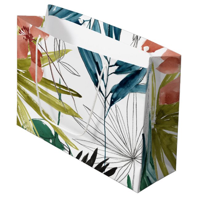 Grand Sac Cadeau Composition tropicale (Devant Angle)