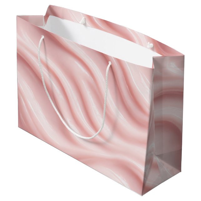 Grand Sac Cadeau Conception Abstraite Crème Rose (Dos Angle)