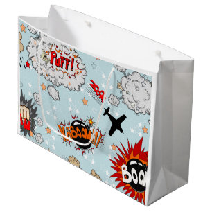 Grand Sac Cadeau Conception comique de superhéros de style