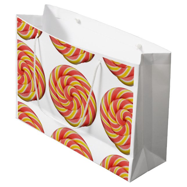 Grand Sac Cadeau Conception de bonbons Lollipop (Devant Angle)