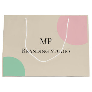 Grand Sac Cadeau Conception de branding minimaliste pastel
