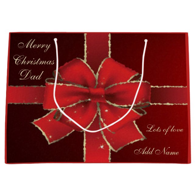 Grand Sac Cadeau Conception de cadeaux Joyeux Noël papa personnalis (Devant)