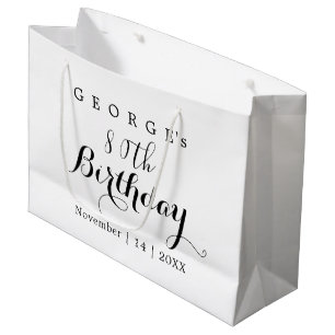 Grand Sac Cadeau Conception de fête d'anniversaire en typographie m