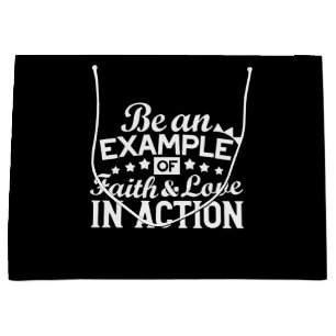 Grand Sac Cadeau Conception de la motivation chrétienne - Foi, Amou