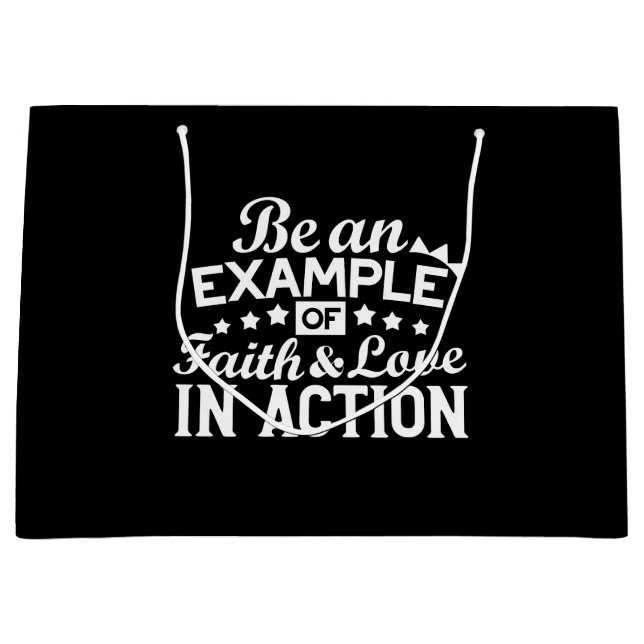 Grand Sac Cadeau Conception de la motivation chrétienne - Foi, Amou (Devant)