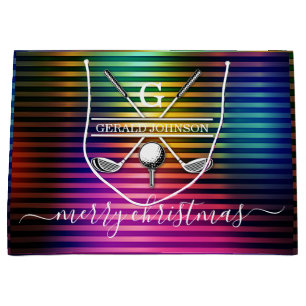 Grand Sac Cadeau Conception de monogramme de golf élégant et person