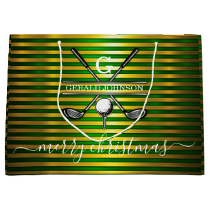 Grand Sac Cadeau Conception de monogramme de golf élégant personnal