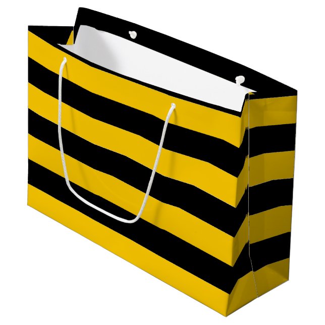 Grand Sac Cadeau Conception des bandes d'abeilles (Devant Angle)