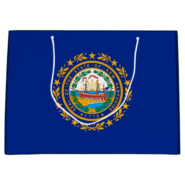 Grand Sac Cadeau Conception du drapeau d'état du New Hampshire (Devant)